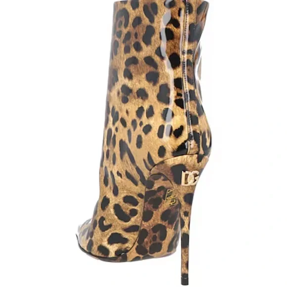 Dolce & Gabbana Leopard Print Heeled Boots - Picture 3 of 10